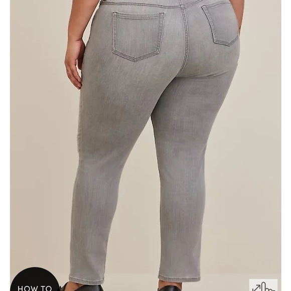 TORRID gray boyfriend straight super soft midrise jeans - Picture 4 of 7